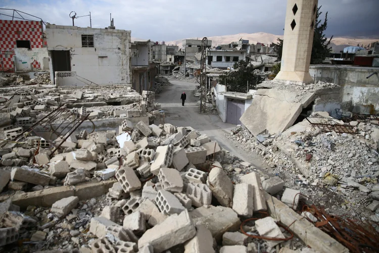 Síria: a principal frente de combate continua ser a região rebelde de Wadi Barada (Bassam Khabieh/Reuters)