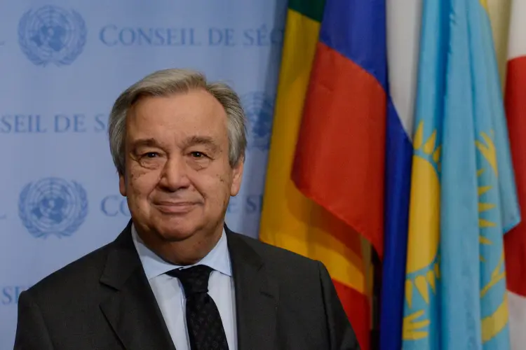 Guterres: "A ONU foi estabelecida para prevenir a guerra ao unir-nos em uma ordem internacional baseada em regras. Hoje, esta ordem está sob grave ameaça" (Stephanie Keith/Reuters)