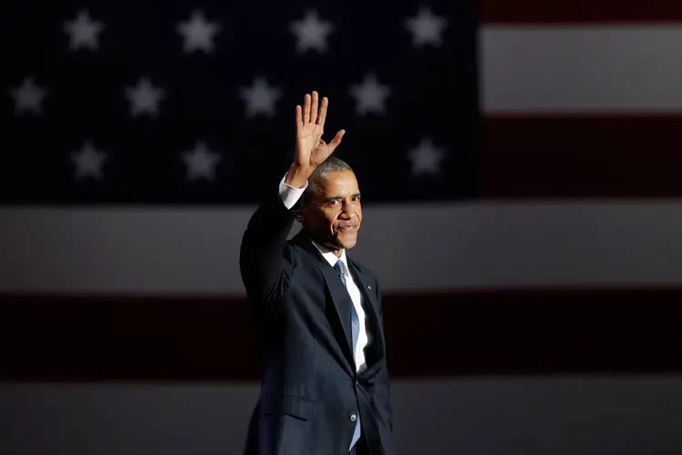 Barack Obama após discurso de despedida em Chicago (John Gress/Reuters)