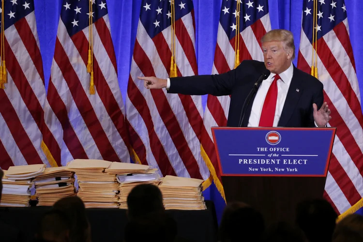 Trump: a relação de Trump com os veículos de comunicação foi difícil desde o início da campanha, mas a tensão passou por uma escalada (Lucas Jackson/Reuters)