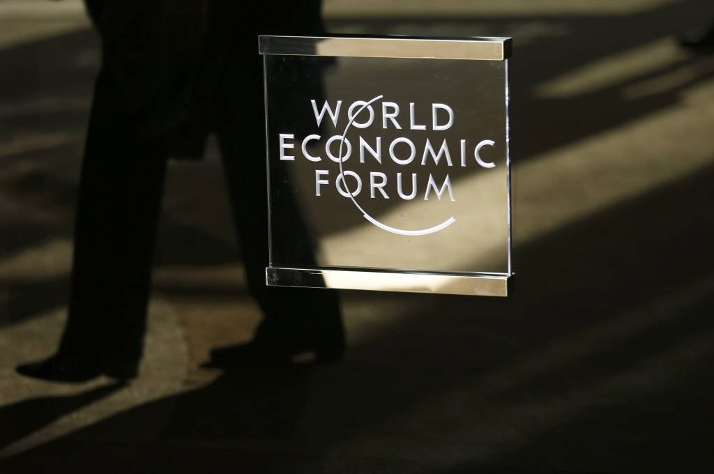 Logo do Fórum Econômico Mundial em Davos, na Suíça - janeiro de 2017 (Ruben Sprich/Reuters)
