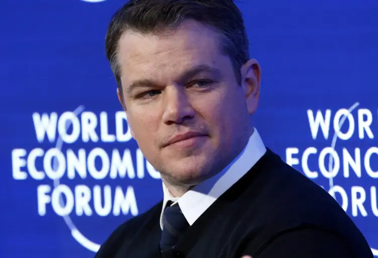 Matt Damon: em Davos, o ator não só promoveu a Water.org, mas também a aliança que ele e White forjaram com a Stella Artois, marca da maior cervejaria do mundo, a AB InBev (Ruben Sprich/Reuters)