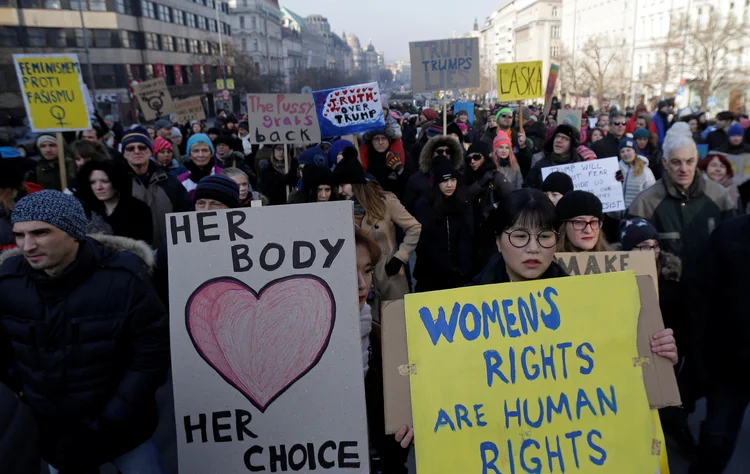 Marcha das mulheres contra Donald Trump em Praga - 21/-1/2017 (David W Cerny/Reuters)
