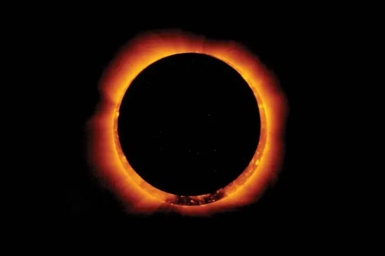 Eclipse: lá pelas 10h da manhã do dia 26, a maior parte dos brasileiros conseguirá ver pelo menos um pedacinho do Sol desaparecer momentaneamente (Nasa)