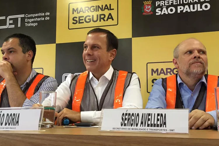 Doria: o prefeito voltou a destacar que o programa Marginal Segura não se limitará ao aumento dos limites de velocidade dos veículos (João Doria/Divulgação)