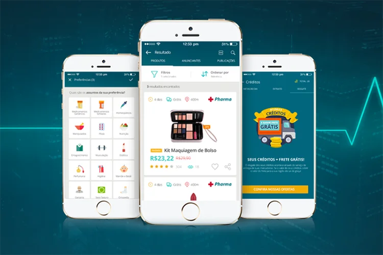 App: Remédios e itens de bem-estar são vendidos por meio de app (Farmácias App/Reprodução)
