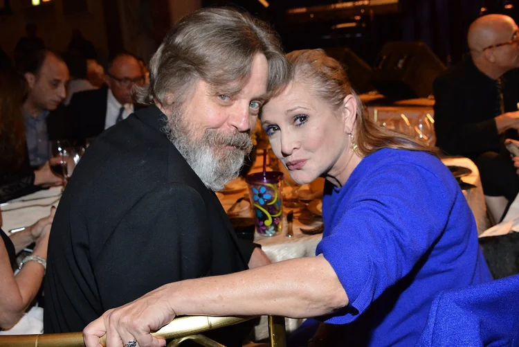 Mark Hamill e Carrie Fisher: "Carrie e eu ocupamos um lugar único em nossas respectivas vidas. Foi como se estivéssemos juntos em uma banda de garagem que, de algum modo, teve um sucesso enorme" (Araya Diaz/Getty Images)