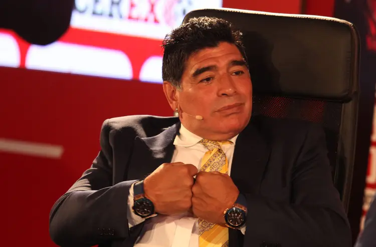 Maradona: "Nós somos canhotos de pé, de mão e de mente. O povo precisa saber que dizemos a verdade, que queremos igualdade e queremos que não nos imponham a bandeira americana" (Salah Malkawi/Getty Images)