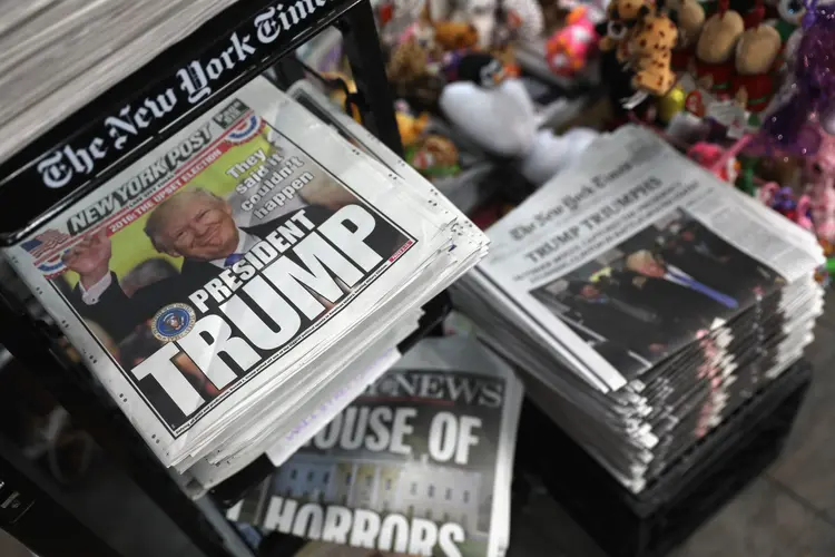 Imprensa: Trump protagonizou ao longo destes meses episódios pouco comuns (John Moore/Getty Images)