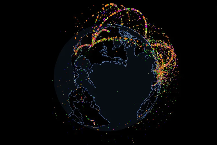 Mapa do comércio global (Reprodução)