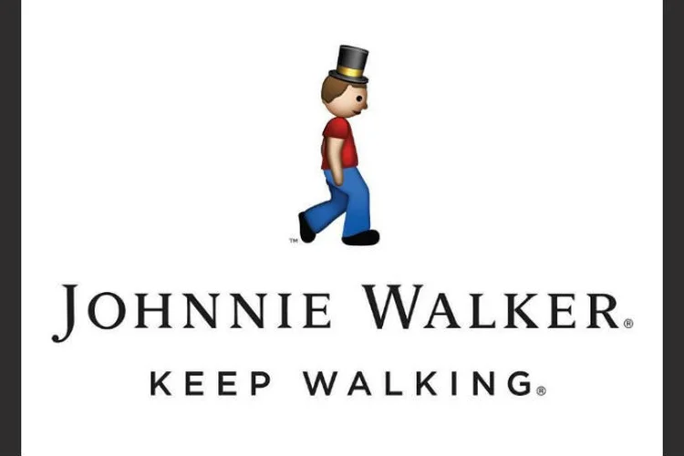 Logo da Johnnie Walker recriado com emoji: brincadeira de conta no Instagram (Logoji/Reprodução)