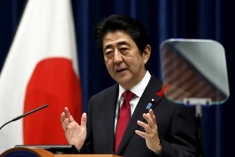 Shinzo Abe: premiê japonês e líder norte-americano devem buscar um rápido avanço em direção a um acordo comercial bilateral (Yuya Shino/Reuters)