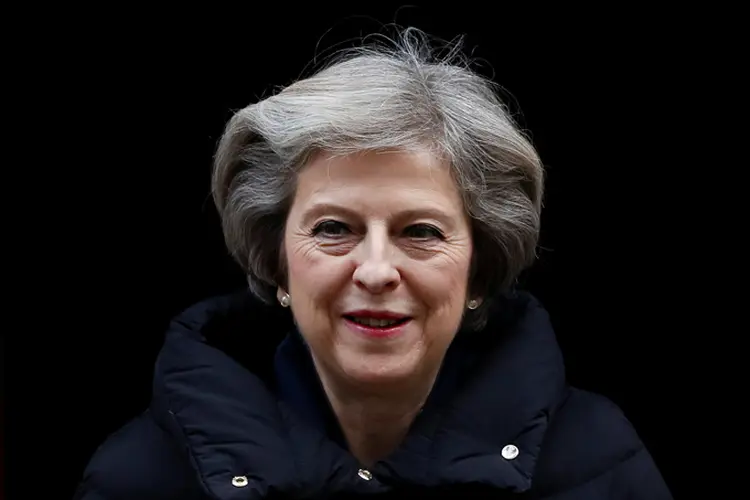 Theresa May, sobre Brexit: "não uma filiação parcial à União Europeia, nem uma filiação associada à União Europeia, ou qualquer coisa que nos deixe meio dentro, meio fora" (Stefan Wermuth/Reuters)