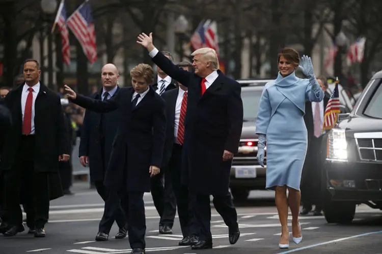Família Trump em desfile da posse de Donald Trump como presidente dos EUA 20/01/2017 (Reuters)