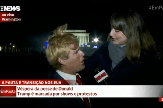 Repórter do Pânico engana jornalista em entrevista da Globo News