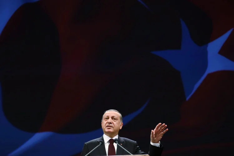Recep Tayyip Erdogan: as relações entre a Turquia e os Estados Unidos se desgastaram nos últimos meses pelas divergências sobre a Síria (Kayhan Ozer/Presidential Palace/Handout/Reuters)
