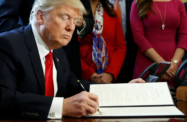Trump: a Casa Branca afirmou anteriormente que o vice-presidente dos EUA, Mike Pence, se reuniria nesta quarta-feira com Elon Musk (Kevin Lamarque/Reuters)