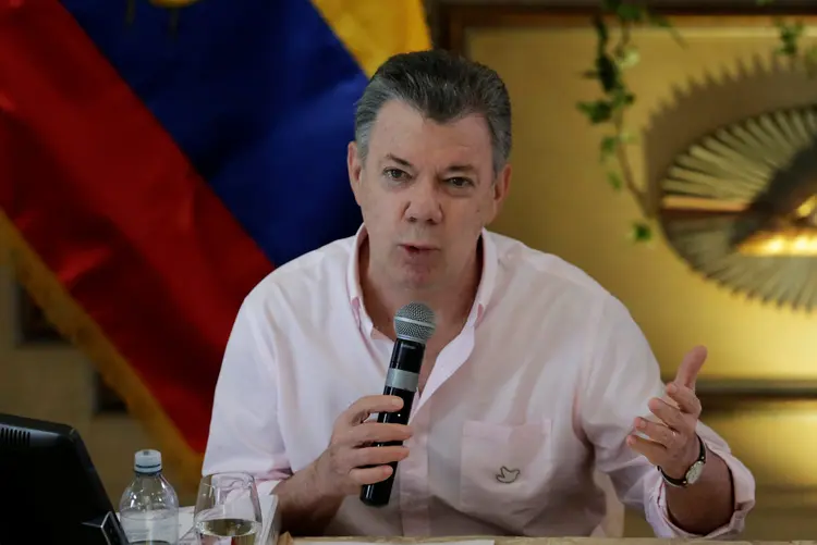 Juan Manuel Santos: "Seria uma submissão à Justiça, não uma negociação política", enfatizou o presidente colombiano (Henry Romero/Reuters)