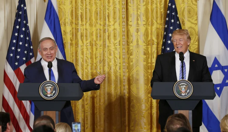 Netanyahu e Trump: "Sob sua liderança, acredito que podemos fazer com que retroceda a crescente onda do Islã radical" (Kevin Lamarque/Reuters)