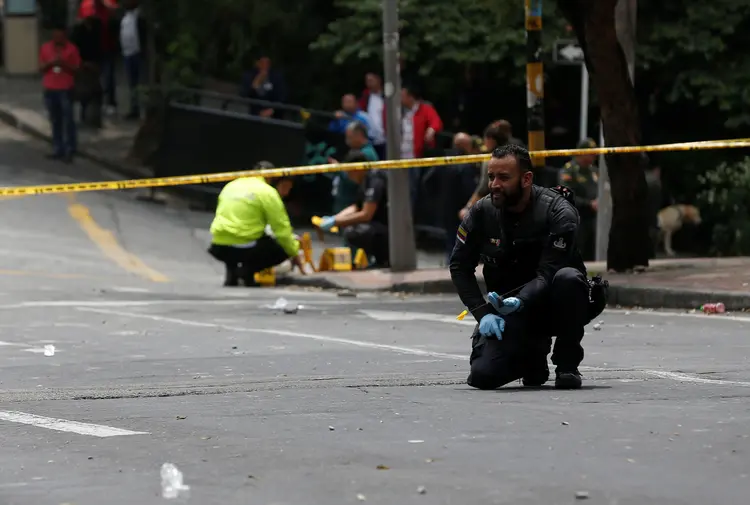 Bogotá: de acordo com o ministério da Defesa, 26 pessoas ficaram feridas, incluindo 24 policiais e dois civis (Jaime Saldarriaga/Reuters)