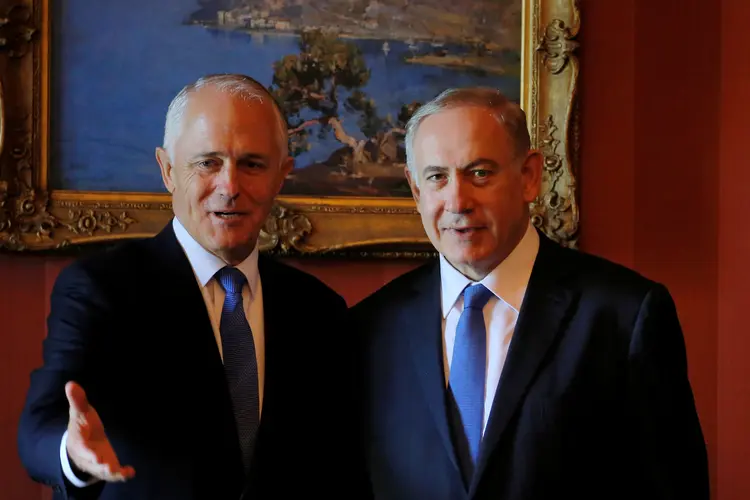 Malcolm Turnbull e Benjamin Netanyahu: premiê australiano disse que seu governo não irá apoiar resoluções unilaterais criticando Israel (Jason Reed/Reuters)