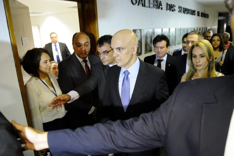Alexandre de Moraes chega na CCJ para sabatina de indicação ao STF (Marcos Oliveira/Agência Senado)