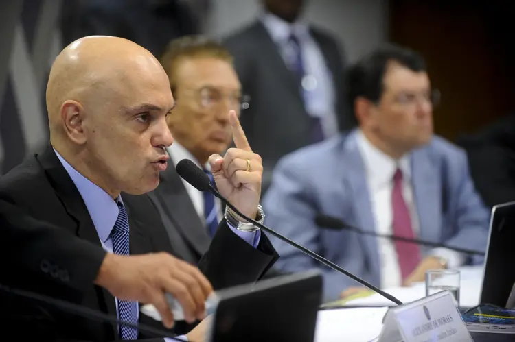 Alexandre de Moraes durante sabatina na CCJ do Senado para análise de sua indicação ao STF (Marcos Oliveira/Agência Senado)