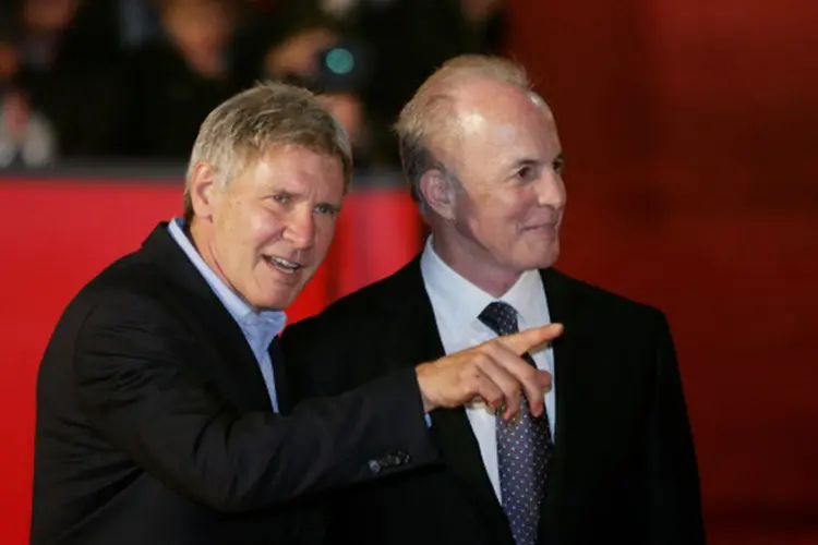 Jim Berkus e Harrison Ford: empresa queria "expressar a preocupação da comunidade criativa ante o sentimento anti-imigração nos Estados Unidos" (Vincenzo Pinto/AFP)