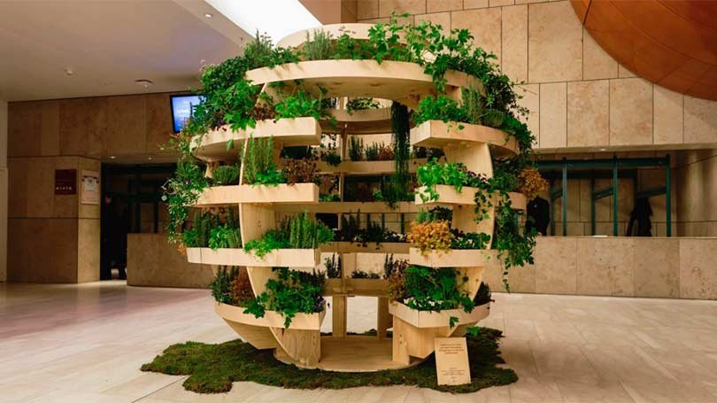 Esta horta esférica traz a natureza de volta para a cidade