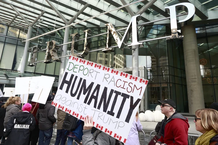 Protestos: Canadá é primeiro país a receber um empreendimento internacional desde a posse de Trump (Jeff Vinnick/Getty Images)