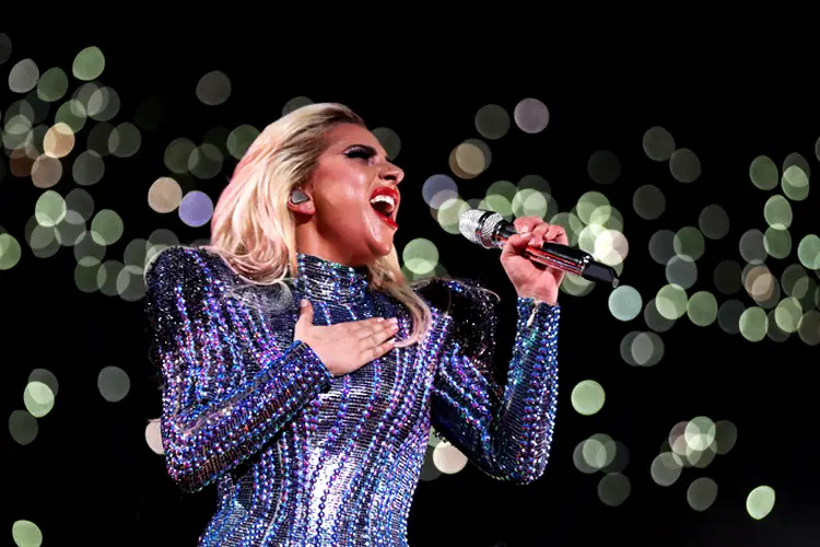 Lady Gaga: a cantora foi a principal atração do show do intervalo do Super Bowl (Al Bello/Getty Images)