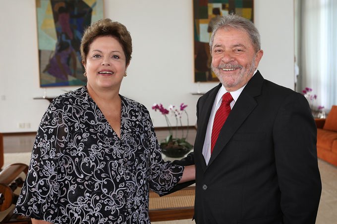 Lula e Dilma: a ex-presidente Dilma Rousseff, que chegou no local ao meio-dia (Ricardo Stuckert / Instituto Lula/Divulgação)