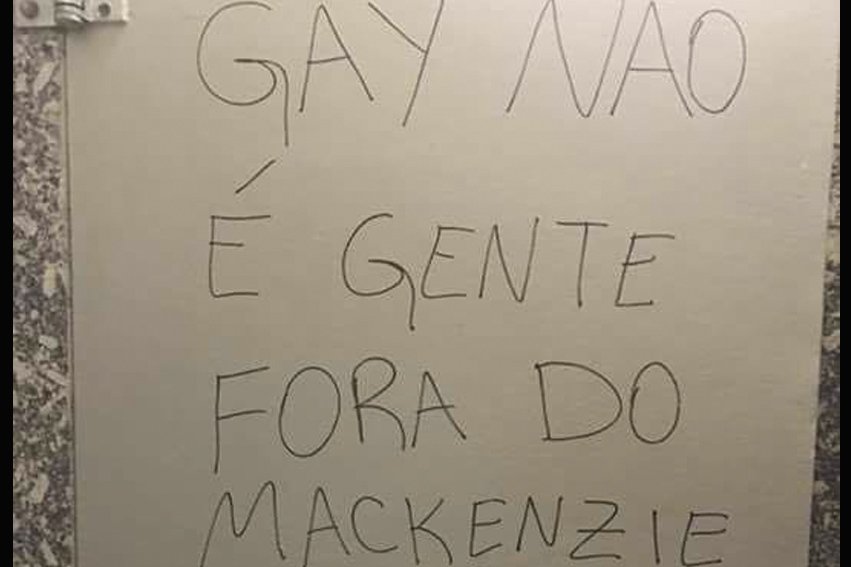 Banheiros do Mackenzie são pichados com mensagens homofóbicas