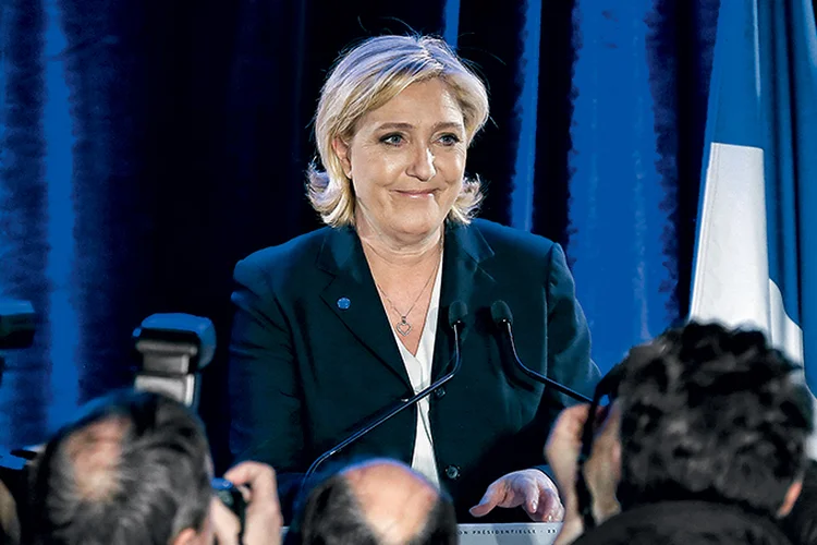 Marine Le Pen: ao contrário de seu pai, Jean-Marie, ela quer chegar ao poder (Getty Images)