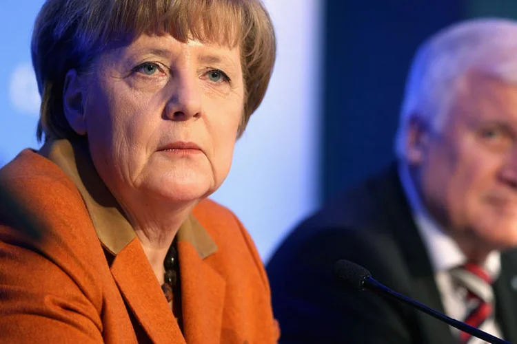 Angela Merkel: grupo político da chanceler aparece à frente nas pesquisas sete meses antes das eleições (Getty/Getty Images)