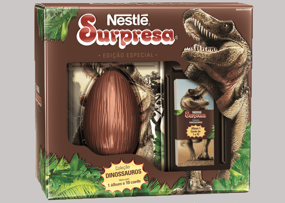 Nestlé: empresa relançará a linha Surpresa, famosa por trazer brindes colecionáveis de dinossauros e outros temas (Divulgação)