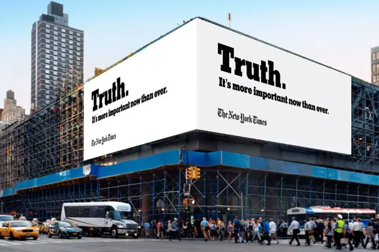 Campanha do The New York Times: sobre "a verdade" (The New York Times/Reprodução)