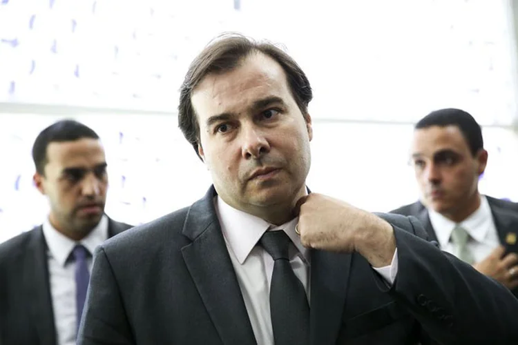 Rodrigo Maia: nesta tarde, policiais que protestavam contra a reforma da Previdência tentaram invadir o Congresso (Agêncian Brasil/Agência Brasil)