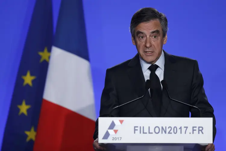 François Fillon: "não vou me render, não vou desistir, não vou renunciar, irei lutar até o fim" (Christian Hartmann/Reuters)