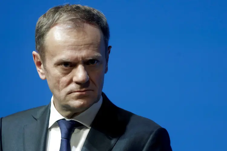 Donald Tusk: no dia seguinte, o presidente do conselho fará circular entre os 27 membros da UE uma minuta sobre as diretrizes de negociação (Ints Kalnins/Reuters)