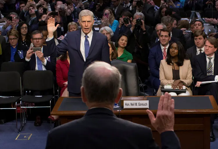 Gorsuch: "Em meu período no cargo, sempre dei o mesmo tratamento aos ricos e aos pobres", disse Gorsuc (Stephen Crowley/Reuters)