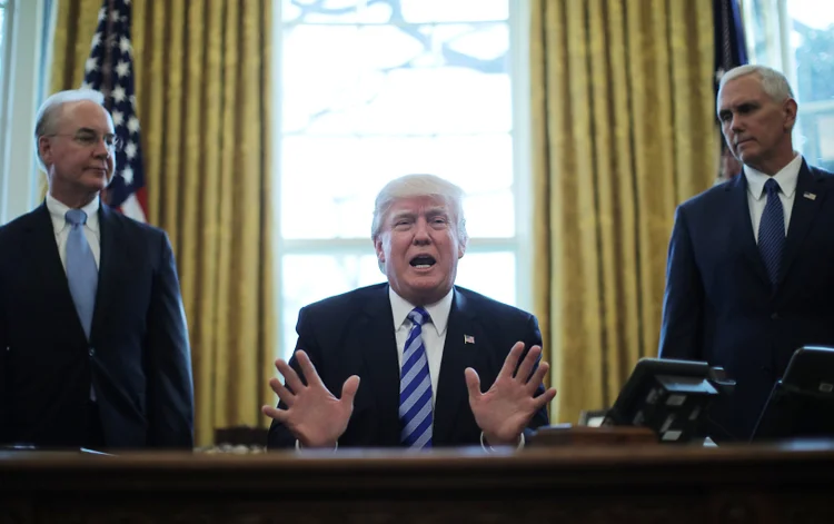 Trump: "destruiremos o EI e protegeremos a civilização. Não temos escolha. Protegeremos a civilização", destacou Trump (Kevin Lamarque/Reuters)