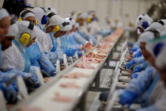 Produção da 
JBS no Paraná: 
o escândalo de corrupção resultou em fechamento 
de mercados para 
a carne brasileira (Ueslei Marcelino/Reuters)
