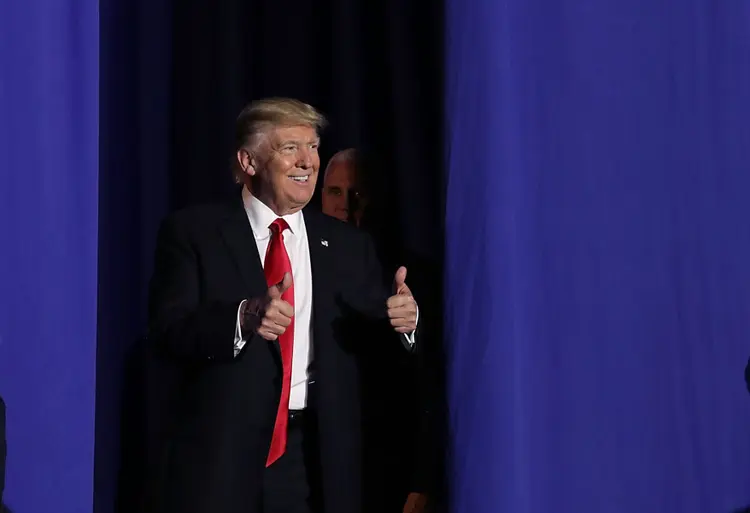 Donald Trump: durante a campanha eleitoral, Trump prometeu que doaria seu salário ou o devolveria ao Departamento do Tesouro (Chip Somodevilla/Getty Images)