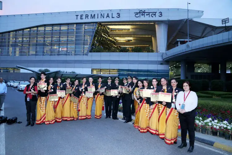 Air India: a companhia também vai operar novos voos com tripulação formada apenas por mulheres (Air India/Divulgação)