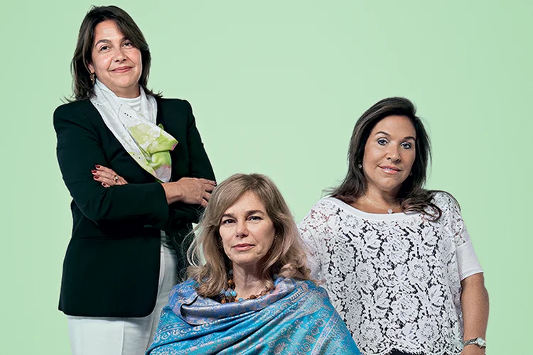 Lucia Hauptman, da Porto Seguro; Denise Pavarina, da BM&amp;F Bovespa e da Vale; e Claudia Elisa, da Arezzo (da esq. para a dir.): entre as poucas executivas que ocupam assentos em conselhos de empresas no país (Germano Luders/Exame)