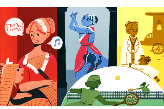 Doodle do Dia Internacional das Mulheres: Google homenageou as mulheres em suas diversas posições sociais (Reprodução)