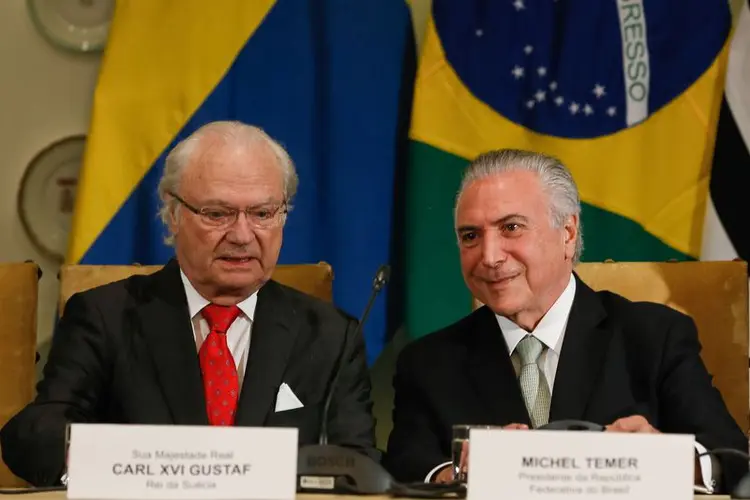 Temer junto com o Rei da Suécia: "São mais de 200 empresas suecas no país, mas queremos mais. O que construímos deve inspirar novos avanços" (Beto Barata/PR/Agência Brasil)