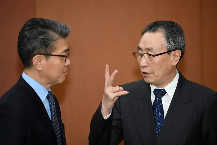 Kim Hong-kyun e Wu Dawei: representantes da China e da Coreia do Sul se mostraram preocupados com novos testes nucleares da Coreia do Norte (Foto/Reuters)