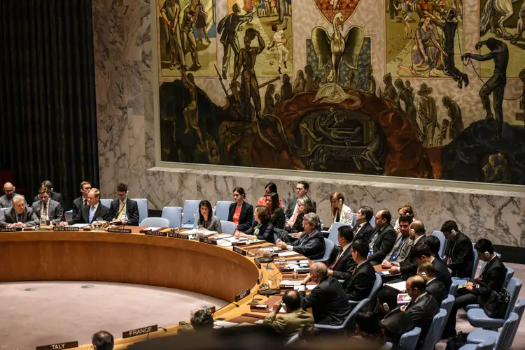 Conselho de Segurança da ONU debate sobre a Síria: trata-se da oitava ocasião em que Moscou bloqueia uma resolução sobre a Síria no Conselho de Segurança (Stephanie Keith/Reuters)